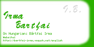 irma bartfai business card